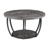 Coffee Table, Modern Round Coffee Table, 2 Tiers Wooden Circle Center Desk with Open Storage