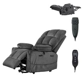 Power Lift Recliner Chair, Dual Motor, Large Electric Lift Chair with Heat and Massage for Elderly, Infinite Position Adjustment, Velvet Fabric