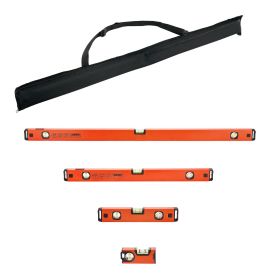 Torpedo Level, 4-Piece Included 4/12/24/40 in, Magnetic Leveler Tool Set Aluminum Alloy, with Clear 3 Green Vials, Hanging Hole