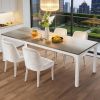 Rectangular Dining Table, 78 inch Long Kitchen Table for 6-8 People