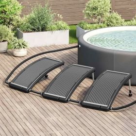 Solar Pool Heating Panel Set of 3 Black HDPE Standard