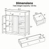 Bathroom Floor Cabinet 4 Drawers 2 Doors with Adjustable Shelf Storage Organizer for Bathrooms