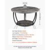 Coffee Table, Modern Round Coffee Table, 2 Tiers Wooden Circle Center Desk with Open Storage