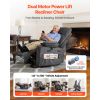 Power Lift Recliner Chair, Dual Motor, Large Electric Lift Chair with Heat and Massage for Elderly, Infinite Position Adjustment, Velvet Fabric