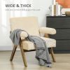 Corduroy Accent Chair Armchair with Wide Seat and Soft Padded Armrests for Reading, Bedroom, Beige