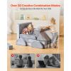 Modular Kids Play Couch, Sectional Toddler Sofa with Armrests, 28D Sponge & Short Pile