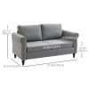 Vintage Loveseat, Upholstered Love Seat Furniture, Chenille-feel Fabric 2 Seater Sofa Couch with Rolled Arms