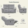 Power Recliner Chair, Modern Teddy Fabric Electric Reclining Sofa