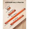 Torpedo Level, 4-Piece Included 4/12/24/40 in, Magnetic Leveler Tool Set Aluminum Alloy, with Clear 3 Green Vials, Hanging Hole