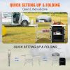 Camping Kitchen Table, Folding Outdoor Cooking Table with Storage Carrying Bag, Aluminum Cook Station 1 Cupboard & Detachable Windscreen