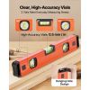 Torpedo Level, 4-Piece Included 4/12/24/40 in, Magnetic Leveler Tool Set Aluminum Alloy, with Clear 3 Green Vials, Hanging Hole