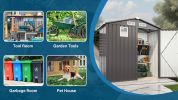 6X 3.6FT Metal Outdoor Storage Shed, Tool Shed with Peaked Roof Watertight with Clear Window and Lockable Door Compact Metal Tool Room for Garden