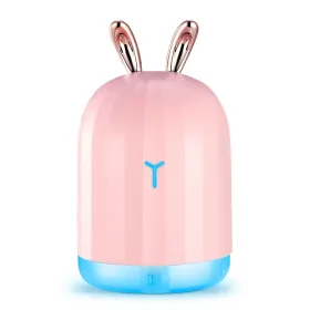 Ultrasonic Cool Mist Humidifier 220ml Air Diffuser Atomizer With 7 Color Breathing Lights For Home Office Gym Relax (Option: Rabbit)